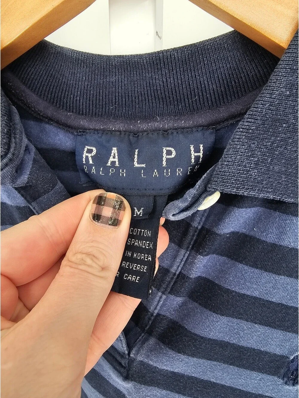 Ralph Lauren Boys Sz M Classic Short Sleeve Cotton Polo Shirt Blue Striped